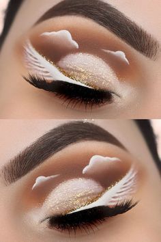 Crazy Eye Makeup, Makeup Glowy, Holloween Makeup, Angel Makeup, Halloween Eye Makeup, Face Art Makeup