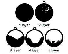 four ornaments with different shapes and sizes for each ornament in the shape of christmas balls