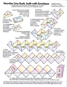 the instructions for how to make an origami book with envelopes and paper