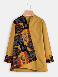 Fancy Top Design, Vintage Print Dress, Blouse Ideas, Girls Dresses Sewing, Mode Kimono, Plus Size Shirt, Trendy Shirt Designs, Tunic Designs