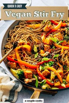 the cover of quick and easy vegan stir fry