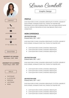 a professional resume template with an image on the top and bottom corner, in pink