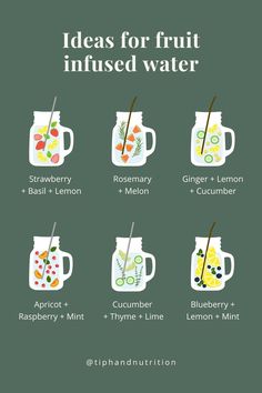 the different types of fruit infused water