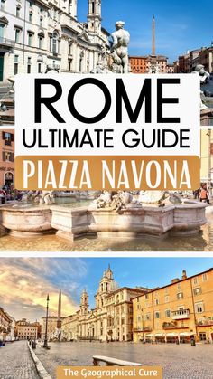 Pinterest pin for Ultimate Guide To Piazza Navona Piazza Navona Rome, Navona Square, Traveling Suitcase, Beautiful Fountains, Rome Bucket List, Rome In A Day, Travel Rome