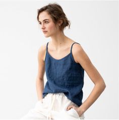 Women Linen Cotton Tank Top Camisole Loose Sleeveless Basic T-shirt Casual | eBay Linen Cami, Linen Camisole, Cotton Camisole, Slip Top, Green Crop Top, Strap Tank Top, Spaghetti Strap Tank Top, Rimini, Casual Tank Tops