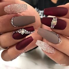 Diamond Nail Designs, Ballerina Nail, Best Nails, Nails Design With Rhinestones, Ballerina Nails, Glam Nails, Diamond Nails, Fabulous Nails, Coffin Nails Designs