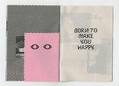 two pieces of paper with black and white designs on them, one is pink and the other is grey