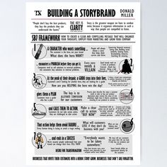 a poster with instructions on how to build a storyboard and what to do about it