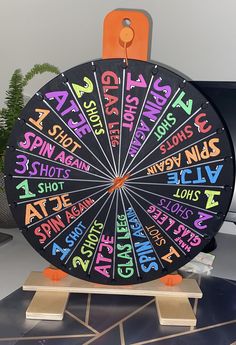 a wheel of fortune sitting on top of a desk