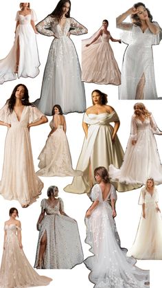 many different types of dresses and gowns for brides to wear on their wedding day