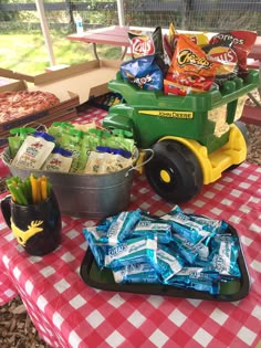 a table that has some food on it