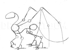 an image of a drawing of a man in the shape of a tent with circles around him