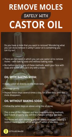 Do you have a mole that you want to remove? Wondering what you can do to remove it safely? Castor oil is something you can try out. It has a low molecular mass and because of this, it can penetrate deep into the skin, right down into the lower layers of the deeply pigmented skin and helps to remove moles. To know more, read on! #Beautytips Remove Moles, Pigmented Skin, Molecular Mass, Lose 40 Pounds, Healthy Eating Habits, Castor Oil