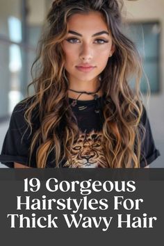 19 Gorgeous Hairstyles For Thick Wavy Hair Wavy Hair With Side Part, Wavy Haircuts For Volume, Hairstyles For Medium Length Hair Wavy Natural, Thick Wavy Hair Hairstyles, Long Wavy Haircut With Layers, Long Hair Volume Haircut Wavy, Long Hair Natural Waves, Hair Ideas For Thick Heavy Hair, Thick Wavy Haircuts Long