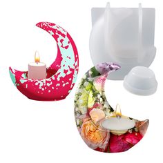 PRICES MAY VARY. 【ADORABLE MOON ORNAMENT】The mold features a unique moon shape with a void in the lower half. You could place a votive/tealight candle or trinket in it. 3d design, make the finished product more amazing and eye-catching 【QUALITY SILICONE】The moon candle holder mold is made of high quality silicone material, durable and flexible, not easy to tear. The inner surface is glossy, so it is easy to demould and come out clear shape 【EASY TO USE】The moon shape silicone mold brings more cr Diy Resin Casting, Moon Resin, Moon Ornament, 3d Moon, Concrete Mold, Concrete Candle Holders, Liquid Resin, Moon Candle, Trinket Holder