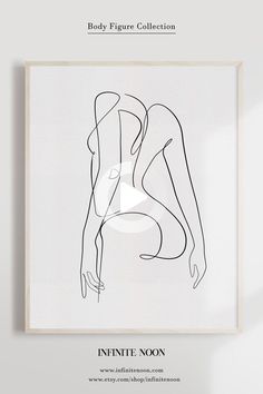 a black and white line drawing of a woman's body in the shape of a nude