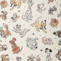 a white background with many dogs on it