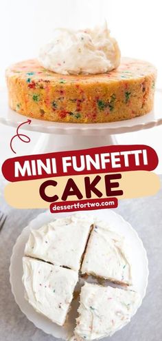 You'll want to eat this mini cake all by yourself! This homemade funfetti cake for two is so delicious. Not only is this funfetti dessert an easy way to satisfy your craving, but it is also great as a small birthday cake recipe! Small Birthday Cake Recipe, Small Cake Recipe, Homemade Funfetti Cake, Small Birthday Cake, Easy Birthday Cake Recipes, Homemade Sprinkles, Cake For Two, Mini Cake Recipe, Sprinkles Cake