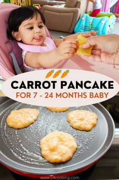 7 Month Old Pancakes, Carrot Recipes For Baby, Breakfast Ideas For 7 Month Old, Carrot Pancakes For Baby, Pancakes For 7 Month Old Baby, Carrot Baby Food Recipe, Breakfast For 7 Month Old, Blw Breakfast Ideas 9 Months, Breakfast Ideas For 9 Month Old Baby