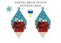 two cross stitch christmas ornaments with the words digital brick stitch pattern pdf