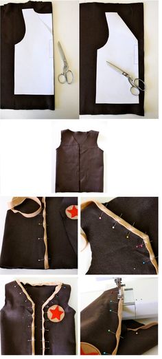 the instructions for how to sew a dress with buttons and piping on it