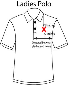 the ladies's polo shirt is shown with an x on it and has three different buttons