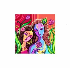 Radha krishna Radha Krishna Mini Canvas Painting, Radha Krishna Art Paintings, Radhe Krishna Painting Canvas, Radha Krishna Modern Art, Painting Krishna, Radha Krishna Painting, Painting A Room, God Painting, Canvas Art Painting Abstract