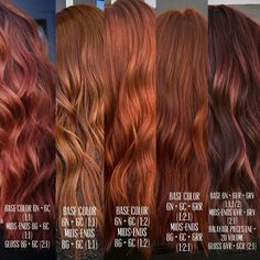 Redken Hair Color, Redken Hair Products, Red Hair Inspo, Different Shades Of Red, Hair Color Formulas, Ginger Hair Color, Hair Color Chart, Copper Hair Color, Hair Color Auburn