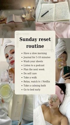 Reset Sunday, Sunday Rest, Morning Routine Checklist, Sunday Reset, Sunday Routine, Routine Checklist, Practicing Self Love, Self Care Bullet Journal, Vie Motivation