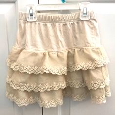 Adorable Cream Ruffle Skirt From Hanna Anderson! Amazing Quality And Looks Brand New! Thrifted Skirts, Angel Outfits, Thrift Ideas, Thrift Board, Oc Clothes, Winter Coquette, Coquette Clothes, Fit Checks, Digital Wardrobe