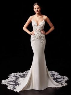 Enzoani Wedding Dress Enzoani: Pearl-D Bridal Reflections, Pearl Wedding Dress, Couture Wedding Gowns, Bridal Party Dresses, Backless Prom Dresses, Wedding Dress Couture, Couture Wedding, Lace Wedding Dress, Wedding Dress Shopping