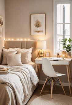 21 Cozy Dorm Room Inspo To Maximize Small Spaces Student Bedroom Aesthetic, Student Room Decor Ideas, Simple Small Bedroom Ideas, Boho Small Bedroom, Contemporary Minimalist Bedroom, Student Room Decor, Boho Dorm Room Decor, Minimalist Bedroom Decor Ideas