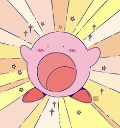 a pink pig with stars around it's neck and eyes, sitting in front of the sun