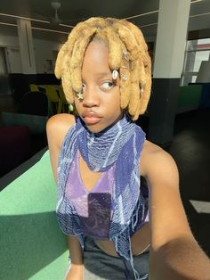 Black girl, indie aesthetic, grunge, black girl locs, locs, waist beads, wicks, earthy black girl, earthy black girl, wicks on women, black women wicks, big locs, dreads, freeform, free forms Aesthetic Grunge Black, Girl Locs, Freeform Dreads, Dreads Girl, Black Femininity, Waist Beads, Indie Aesthetic