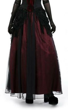 Crimson Noir Gothic Skirt Gothic Glamour, Gothic Skirt, Punk Woman, Red Gothic, Black Overlay, Fancy Fits, The Gothic, Long Skirts For Women, Vest Fashion