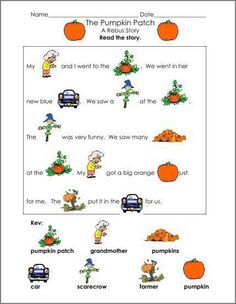 the pumpkin patch worksheet for kids to learn how to read and write it