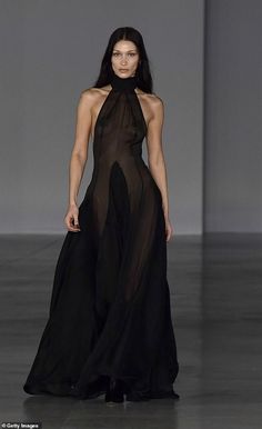 Sheer Dress Outfit Aesthetic, Black High Fashion Dress, Black Back Less Dress, Classy Sheer Dress, Shear Black Dress, Transparent Outfit Fashion, Long Black Sheer Dress, Black Fashion Dress, Black Mesh Gown