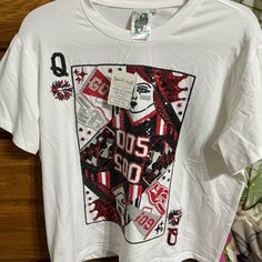 New With Tags Queen Of Sparkles Sequin Queen Of Hearts T Shirt Size Small Sparkle Top, Queen Of Hearts, Sparkle, Queen, Womens Tops, Tops & Tees, White, Women Shopping, T Shirt