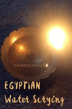 an egyptian water scrying bowl with the words egyptian water scrying on it