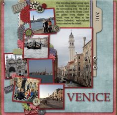 a collage of photos with venice in the background and words that read venice on it