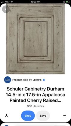 an image of a white cabinet door on the app store's iphone page, which is