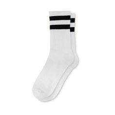 Women's White + Black Striped Crew Socks - Nothing New® Aesthetic Socks, Socks Aesthetic, Png Clothes, Dr Shoes, Women Crew Socks, Dr Wardrobe, Mens Crew Socks, Nothing New, Crew Sock