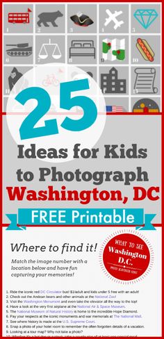 the 25 ideas for kids to photograph washington dc free printables are on sale