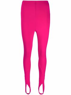 fuchsia stretch-design cut-out detailing high-waisted stirrup cuffs Stirrup Leggings, The Attico, 1980s Fashion, Stirrups, Fuchsia Color, Pink Leggings, Tight Leggings, Outfits With Leggings, Fashion Branding