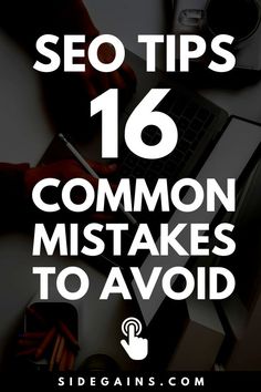 someone working on their laptop with the words, 16 common mistakes to avoid