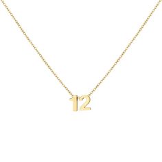 PRICES MAY VARY. Cute Number Necklace - Number 12 necklace is designed for you and your lovely daughter. Each number is unique to different people. It can represent the month of birth, age, anniversary, lucky number... Even just because you like it. The best gift for your daughter, granddaughter... Stainless Steel Necklace - Made of 18k gold plated stainless steel, skin touch is not allergic, nickel free, lead free, and hypoallergenic. The high quality chain and dainty number pendant are very si Yellow Gold Charm Necklace For Birthday And Valentine's Day, Yellow Gold Clavicle Chain Necklace For Birthday, 111 Angel Number, Angel Number Necklace, Good Birthday Presents, Number Necklace, Stainless Steel Chain Necklace, Gold Number, Jewelry Birthday