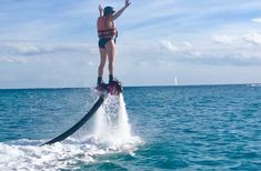 a person on water skis jumping in the air