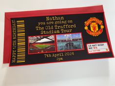 a manchester united ticket for the old traffo stadium tour, 20th apr 2014