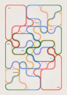 an abstract poster with different colored lines on the bottom and bottom, in various colors