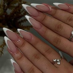 Acrylic Nails Nude, White Tip Nails, White French Tip, French Tip Acrylic Nails, French Acrylic Nails, Nails For Women, Nail Swag, White French